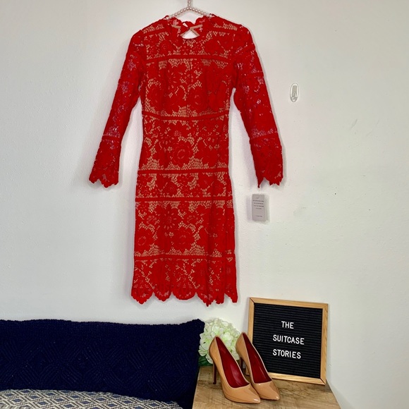 FOR LOVE AND LEMON red Rosetta lace dress - Picture 7 of 7